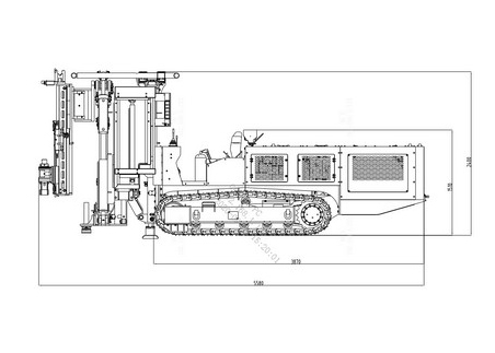 Outside Dimensions of Bolting Jumbo - Side View